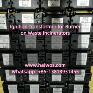 Ignition transformer on burner for waste incinerators