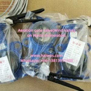 Aeration gate valve(wind valve) for waste incinerators